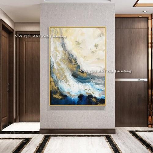 100% modern impression painting high quality handmade abstract oil painting on canvas for frameless living room