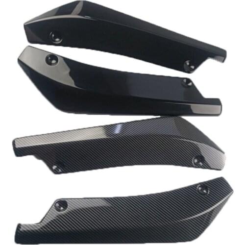 2pcs car universal blade rear shovel 3D bright carbon fiber pattern car modified rear package angle wind knife car rear spoiler