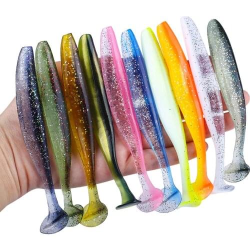 50Pcs/Lot 7cm 10cm Soft Lure Shad Wobbler Silicone Bait Worm Swimbait Streamer Silicone Lure Spinnerbait Accessories Ice Fishing