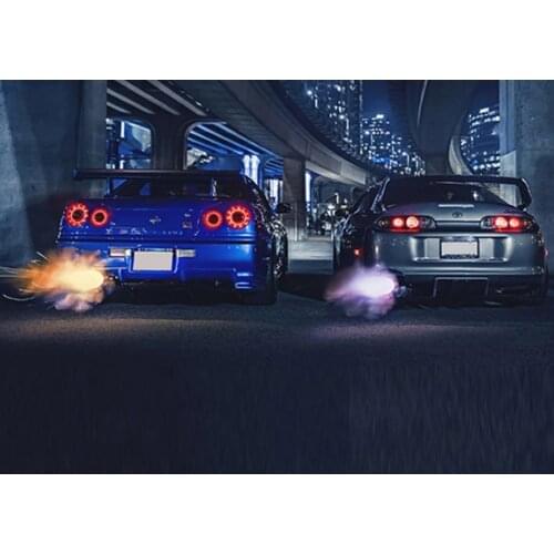 5D Diamond Painting Cross stitch kit GTR R34 VS Supra car Daimond Embroidery Diamond mosaic Full drill square Rhinestone decor