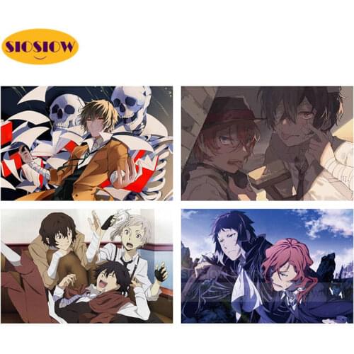 5D DIY Diamond Bead Embroidery Japanese Anime Poster Manga Bungo Stray Dogs Dazai Osamu Nakajima Atsushi Diamond Painting Gifts