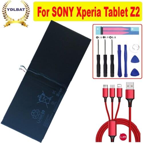 6000mAh Battery For SONY Xperia Tablet Z2 SGP541CN SGP511 SGP512 SGP521 SGP541 SGP551 Tablet LIS2206ERPC +USB cable+toolkit