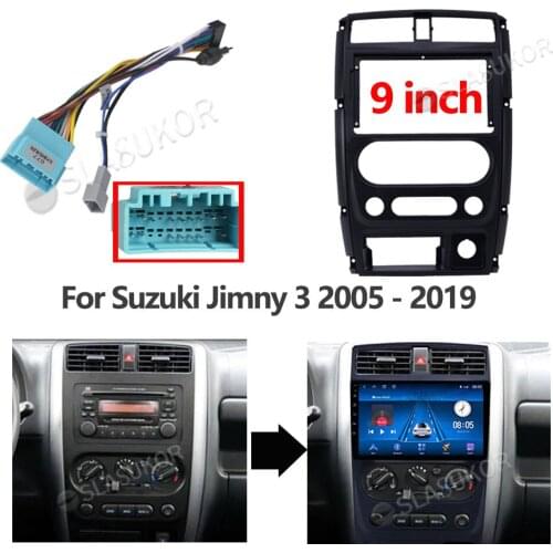 For Suzuki Jimny 3 2005 2006 - 2019 Car Fascia Wires Board Control Cable Stereo Panel Dash Installation DVD Frame 9 Inch 2din