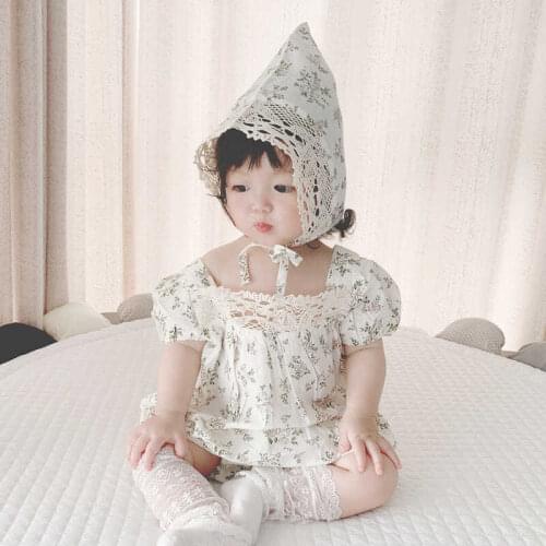 Baby Girl Clothes Summer Baby Children Bodysuit Clothes For Girls Backless Floral Cotton Short-Sleeved Romper For Newborn 2021