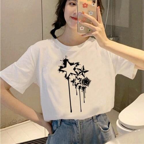 Oversized T-shirt 90s Graphic Rock Top Tees Female Star Theme T Shirt Women Harajuku Vintage Fashion Tshirt Female Clothing