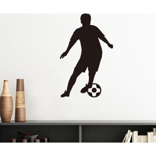 Soccer Football Sports Silhouette Silhouette Removable Wall Sticker Art Decals Mural DIY Wallpaper for Room Decal