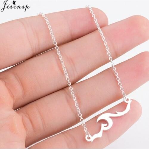 Jisensp Stainless Steel Wave Necklaces & Pendants Summer Beach Wedding Necklace Surfer Gift Tropical Wedding Jewelry Men Gift