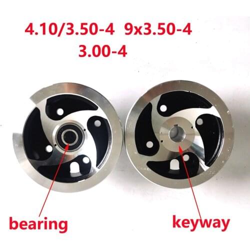 4 Inch 4.10/3.50-4 9x3.50-4 3.00-4 Hub Aluminium Alloy Wheel Rims Keyway Bearing Hub for MiNi Moto,ATV&Go Kart Electric Scooter