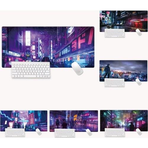 City Pattern Laptop Mouse Mat Cute Kawaii Mouse Pad Large Gamer Desk Mats Gaming Desk Pad for Office Computer Keyboard Deskpad