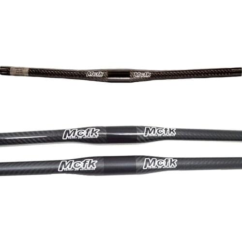 MCFK Mountain bike 3K full carbon fiber handlebar flat rise carbon bicycle handlebar MTB cycling parts 31.8*600-740mm matte
