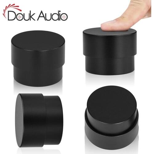 Douk Audio 4PCS Metal Subwoofer Isolation Stand Feet Speaker Shockproof Pads Aluminium Alloy+Spring Anti-vibration Stand Mount