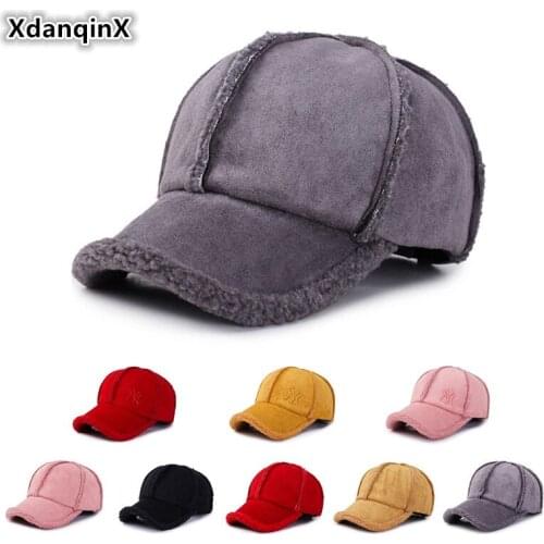 XdanqinX New Style Winter Thick Warm Hat For Men Women Adjustable Size Womens Ponytail Baseball Caps Mens Snapback Tongue Cap
