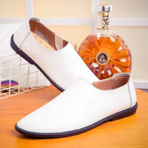 Mens Business Formal Men Shoes Leather Loafers 2020 Trend Male Comfortable Summer Dress Shoes Elegant White Casual Shoes Flats