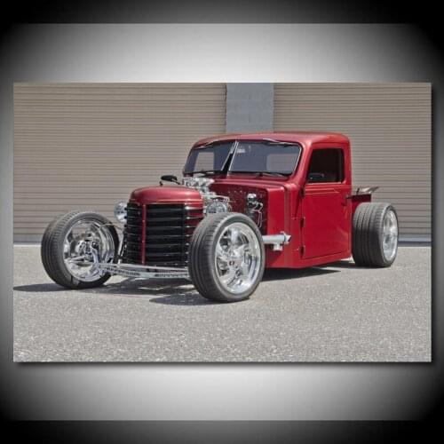 Street Rod Hotrod Pickup Modified Cars Wallpaper Print Paintings Canvas Wall Art Poster for Living Room Decor