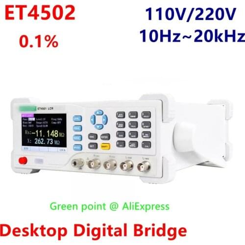 New Desktop Digital Bridge ET4502 3.5 Inch LCD Screen LCR Tester Inductance Meter 10Hz~20kHz Continuously Adjustable Frequency