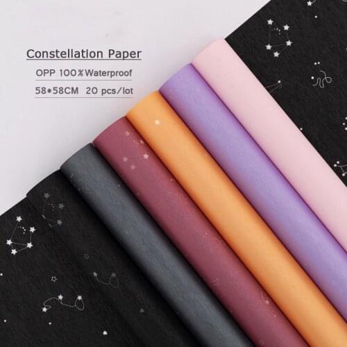 Flower Wrapping Paper Christmas Thickened Plastic Starry Packing Craft Material Gift Bouquet Florist Supplies 58*58cm 20shee