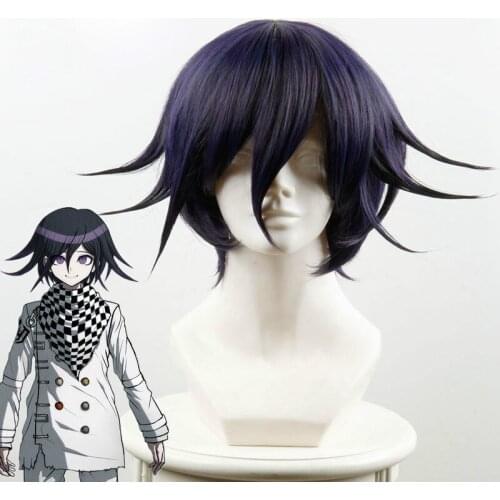 Danganronpa V3: Killing Harmony Ouma Kokichi Cosplay Wig for Man Boys Short Straight Anime Wig Christmas Party Gift