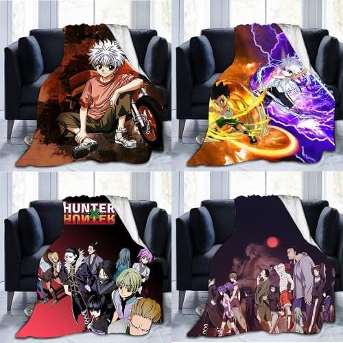 Anime HUNTER×HUNTER Plush Blanket Throw for Sofa Bed Cover Single Twin Bedding Kids Boy Girls Gift