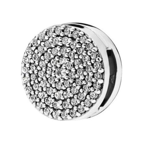 Genuine 925 Sterling Silver Charm Reflexions Dazzling Elegance Clip With Crystal Beads Fit pandora Bracelet & Bangle Jewelry
