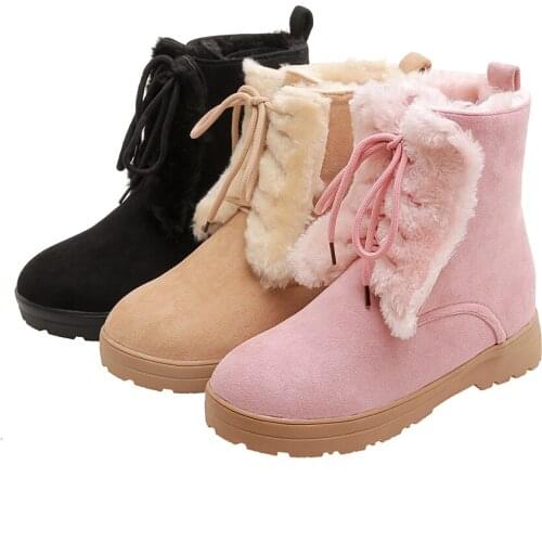 PQECFS Big size 33-50 high quality winter fasion women solid square high heel mid-calf snow boots 3 colors