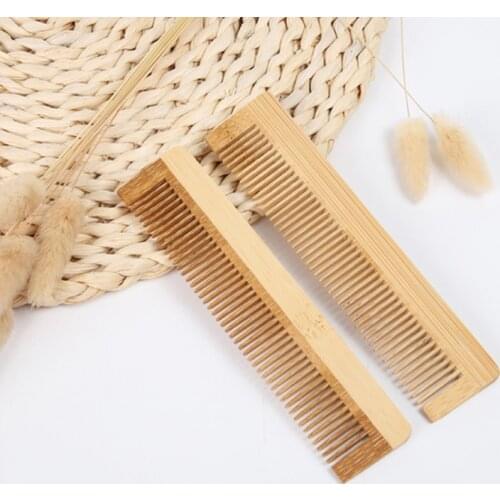 2pc Natural Bamboo Comb Professional Health Hair Loss Massage Brush Hairbrush Comb Scalp Skin Care Tool Wooden Comb SPA Massager
