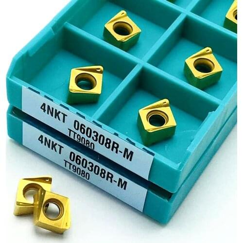 4NKT060308R M TT9080 carbide external turning tool pin milling lathe tool CNC turning insert 4NKT 060308R for stainless steel