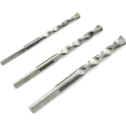 Percussion Rock Drill Bit Triangular Handle Cement Concrete Wall Construction Engineering Impact Drill Set 3pc