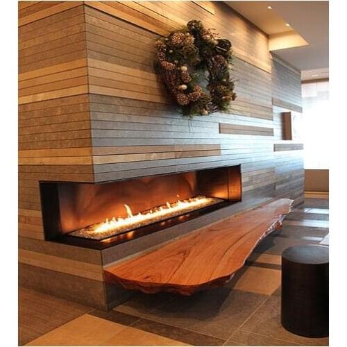 On sale fireplace with stainless steel burner 62 inch indoor fire place
