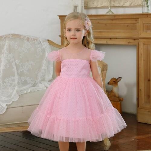 Girls Princess Party Dresses For Kids Elegant Wedding Birthday Children Fluffy Tulle Tutu Prom Gown Christmas Clothes 3-8 Years