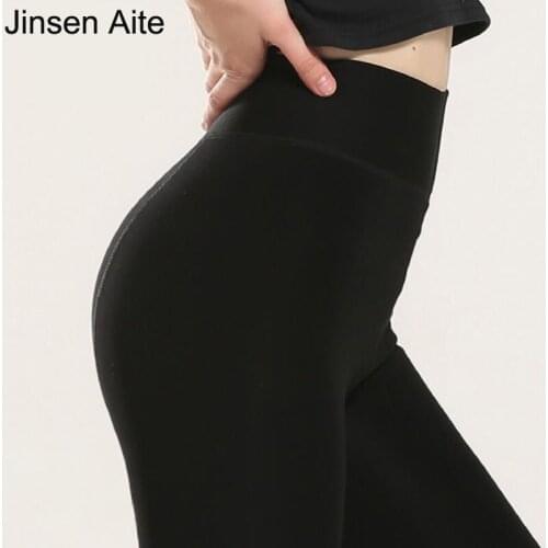 Jinsen Aite High Quality 2019 New Winter Warm Leggings Women Elastic Velvet Thick Slim Stretch Trousers High Waist Pants JS51