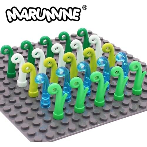 Marumine Moc Plant Grass Stem Handle Green 15279 50PCS Plant Building Blocks Bricks Parts Compatible with Assembles Particles