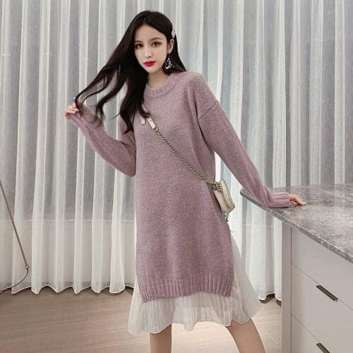 2020 Maternity Dresses Autumn And Winter Style Full Pleated Maternity Gown Long Sleeve Dresses Clothing For Pregnant Women