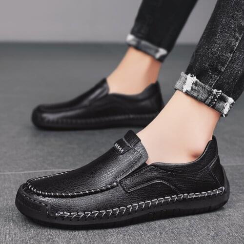 2021 Luxury Genuine Leather Men Comfortable Shoes Casual Outdoor Slip on Formal Loafers Male Driving Shoes Male Footwear