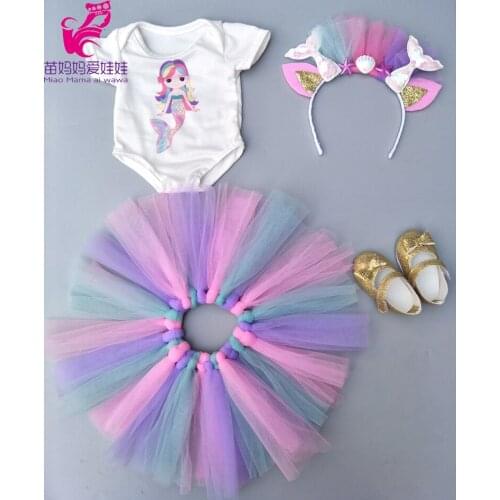 40cm doll clothes for 43cm Baby doll dress set for 17 inch baby doll mermaid dress