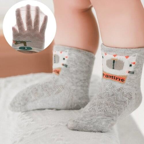 5Pairs/lot 0-5Y Kids Socks for Girls Boys Cotton Mesh Beathable Cute Newborn Kids Toddler Socks Baby Clothes Accessories