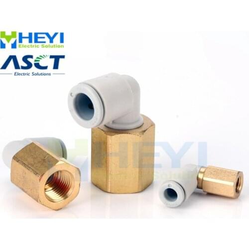 5PCS/bag KQ2LF OD 10mm 12mm - Internal Thread 3/8'' 1/2'' Pneumatic Female Elbow Connector Tube Air Push In Fitting