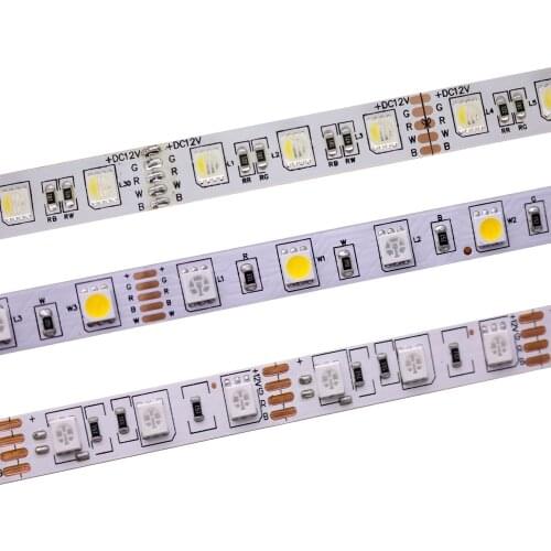 5050 rgb led strip 4in1 rgbw rgbww flexible tape dc12v 60leds/m RGBCCT white/warm white light strip 5m