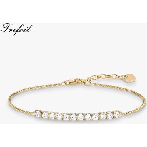 Chain & Link Bracelet Golden,2020 Summer 925 Sterling Silver Fashion Jewelry Classic Charm Brand New Gift for Women Girls