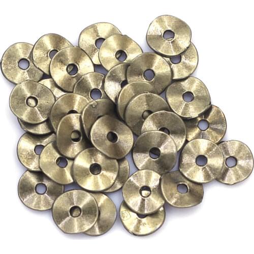 Spacer Beads Wave Round Tortuose Ring Zinc Metal Alloy Bronze Tone For Charms Bracelets Jewelry DIY Making Findings 9mm 100Pcs