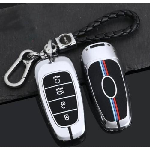 Zinc Alloy Car Key Case Key Cover For Hyundai Sonata Tucson Solaris i30 Grand Stare 2019 2020 MPV 3/4button Remote keyless