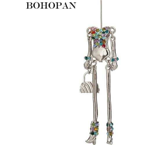 Colour Crystal Doll Jewelry Findings For Women Handbag Metal Figure Pendants DIY Necklaces Making Charm Jewelry Accessories