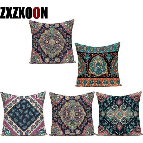 Boho Mandala Geometric Decorative Pillow Polyester Sofa Home Seat Pillow Cushion Covers for Living Room Decoration Pillowcase