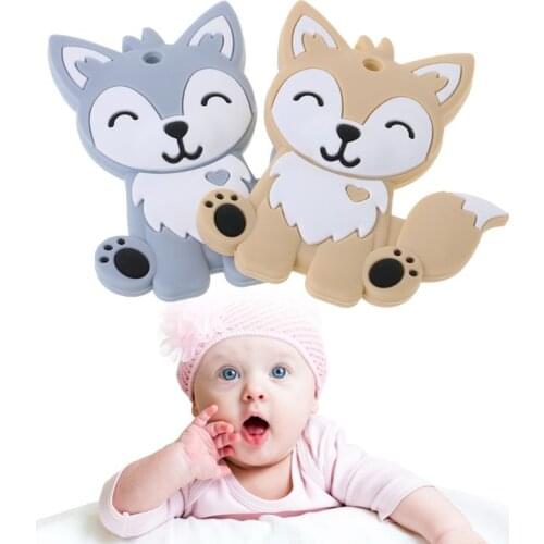 Baby Teether Food Grade Silicone DIY Necklace Fox Animal Teething Teeth Nursing