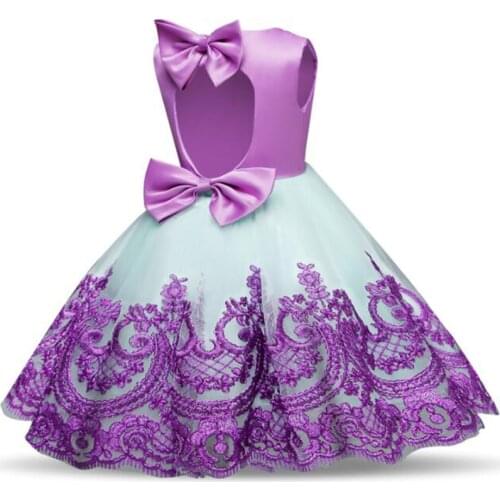 Baby Girls Lace Backless Tutu Dress With Big Bow Toddler Kids Elegant Princess Wedding Party Dresses Children Christmas Clothes