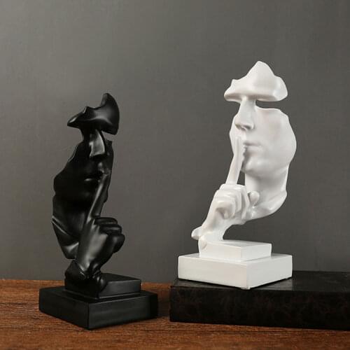 European Retro Home Decoration Accessories No Speaking Statues Poly Resin Character Statue