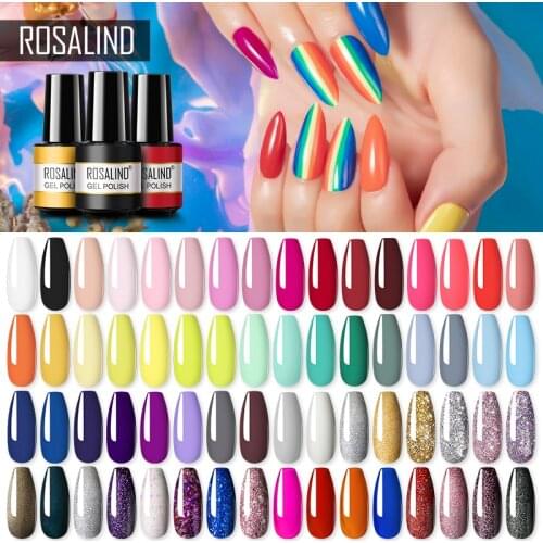 ROSALIND Nail Gel Polish Hybrid Varnishes All For Nail Art Design Manicure Base Top Coat Semi Permanent UV LED Gel Varnish