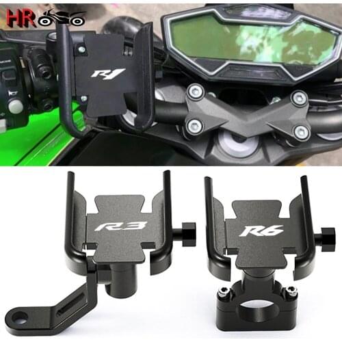 For Yamaha YZFR1 YZFR3 YZFR6 YZFR25 YZF R1 R3 R6 R25 Motorcycle CNC Accessories Handlebar Mirror Mobile Phone GPS Stand Bracket