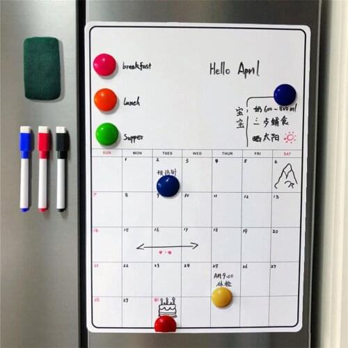 Kitchen Dry Erase Whiteboard Set Memo Planner with Marker Eraser Nails