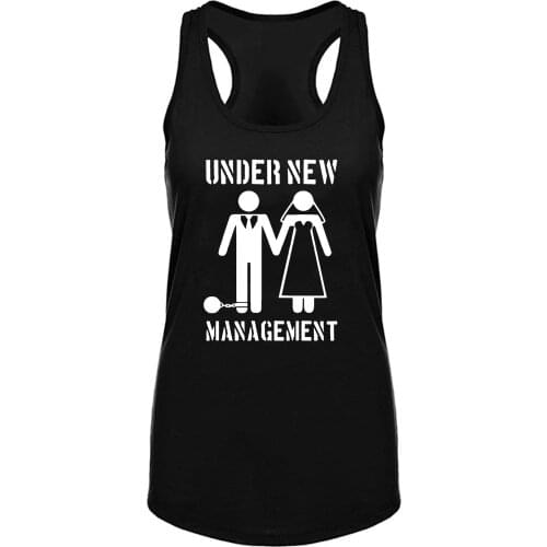 Lyprerazy Womens Under New Management Workout Gym Funny Printed Tank Top
