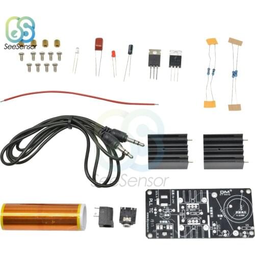 Mini Tesla Coil Kits 15W Mini Music Wireless Transmission Board Module Tesla Coil Plasma Speaker Tesla DC 15-24V DIY Electronic